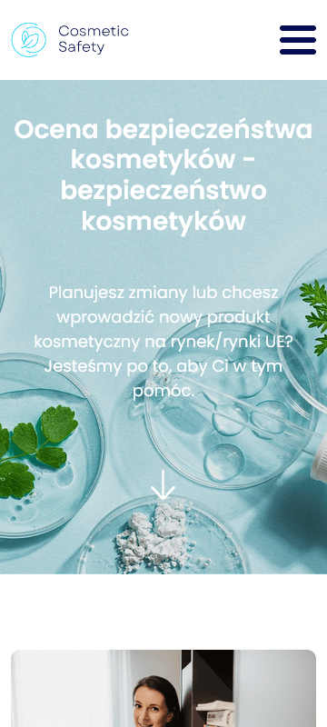 Widok mobilny strony cosmetic-safety.pl